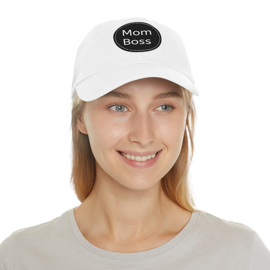 Mom Boss - Hat with Leather Patch (Round)